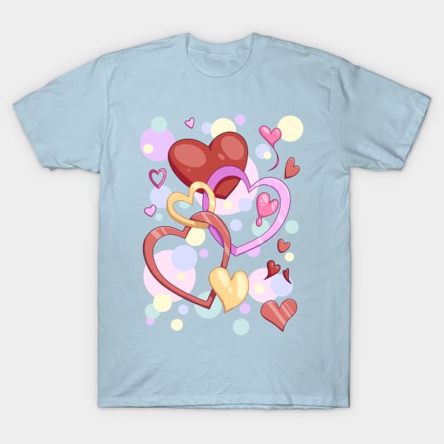 Confetti Hearts T-Shirt by Khelekmir